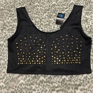 Black & Gold Cropped Top